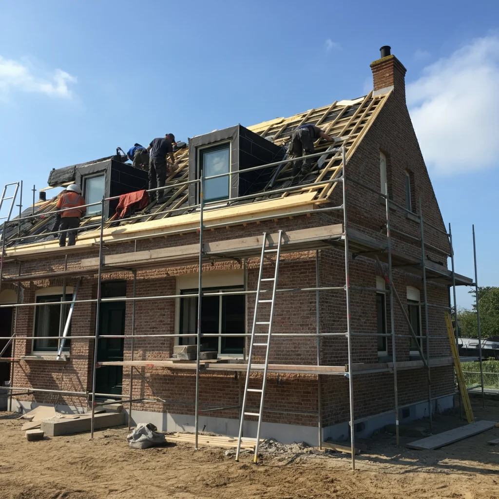 Echafaudage pour travaux de toiture en Belgique : prix, obligations et securite 2026